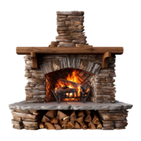 AI generated Outdoor fireplace isolated on transparent background png