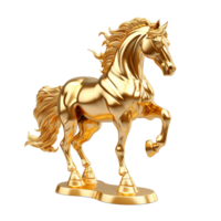 ai gegenereerd gouden paard PNG geïsoleerd Aan transparant achtergrond