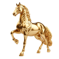 ai gegenereerd gouden paard PNG geïsoleerd Aan transparant achtergrond