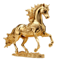 AI generated Golden horse png isolated on transparent background