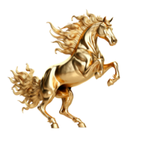 ai gegenereerd gouden paard PNG geïsoleerd Aan transparant achtergrond