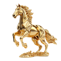 ai gegenereerd gouden paard PNG geïsoleerd Aan transparant achtergrond