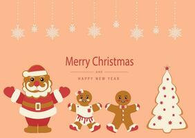 Merry Christmas card. Celebrating New Year and Christmas. Vector illustration