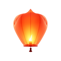 AI generated Chinese sky lantern isolated on transparent background png