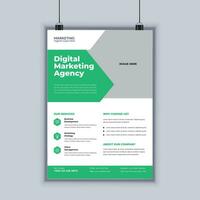 Digital marketing agency modern business flyer design vector template