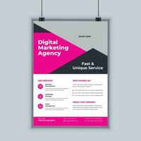 Digital marketing agency business flyer design vector