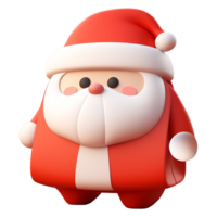 AI generated Snata Claus with cute minimalist red hat, 3d design. Suitable for Christmas and design elements png