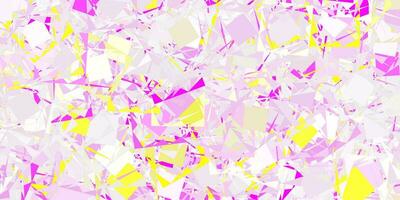 Light Pink, Yellow vector pattern with polygonal shapes.