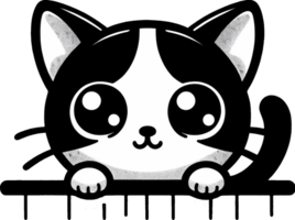 AI generated Cute black and white peeking cat Png.This Design use your own prints and many other task png