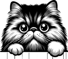 AI generated Cute black and white peeking cat Png.This Design use your own prints and many other task png