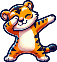 AI generated Wild Animal Dabbing Dance Clipart PNG. create your own t-shirts, poster, cards, stickers, mugs, pillows, scrapbooks, postcards, artwork, DIY projects and more. png