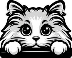 AI generated Cute black and white peeking cat Png.This Design use your own prints and many other task png