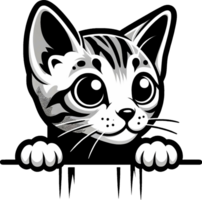 AI generated Cute black and white peeking cat Png.This Design use your own prints and many other task png