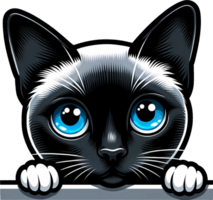 AI generated Cute black and white peeking cat Png.This Design use your own prints and many other task png