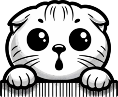 AI generated Cute black and white peeking cat Png.This Design use your own prints and many other task png