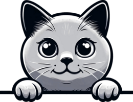 AI generated Cute black and white peeking cat Png.This Design use your own prints and many other task png