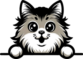 AI generated Cute black and white peeking cat Png.This Design use your own prints and many other task png