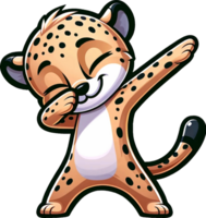 AI generated Wild Animal Dabbing Dance Clipart PNG. create your own t-shirts, poster, cards, stickers, mugs, pillows, scrapbooks, postcards, artwork, DIY projects and more. png