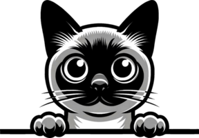 AI generated Cute black and white peeking cat Png.This Design use your own prints and many other task png