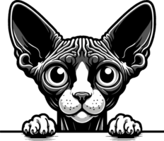 AI generated Cute black and white peeking cat Png.This Design use your own prints and many other task png