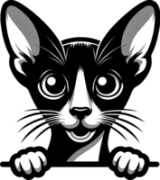 ai generiert süß schwarz und Weiß spähen Katze png.this Design verwenden Ihre besitzen druckt und viele andere Aufgabe png