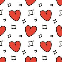 Red heart. Seamless pattern design for printing on fabric, wallpaper, packaging. Background for Valentine's Day. vector