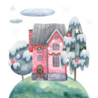 Nouveau année et Noël illustration, salutation carte png