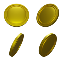 Free Gold Simple Bright Coinns set PNG. Transparent backgroud png