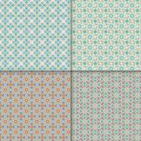 Four seamless color block patterns, background vector