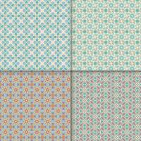 Four seamless color block patterns, background vector