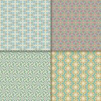 Four seamless color block patterns, background vector