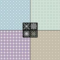 Four seamless line patterns, backgrounds vector