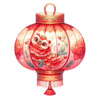 AI generated Red Chinese lantern celebrates the Chinese New Year png