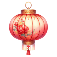 AI generated Red Chinese lantern celebrates the Chinese New Year png