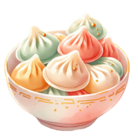 AI generated A bowl of dumpling celebrates the Chinese New Year png