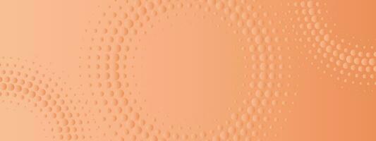 Peach Fuzz abstract long banner. Business minimal background with halftone circle frame and copy space for text. Social media cover template vector