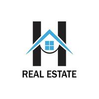 H letter real estate logo vector
