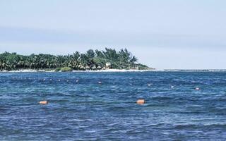 Tropical Caribbean beach clear turquoise water Playa del Carmen Mexico. photo