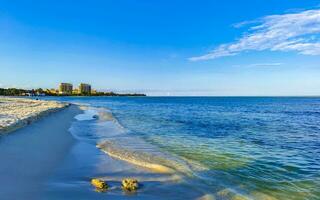 Tropical Caribbean beach clear turquoise water Playa del Carmen Mexico. photo