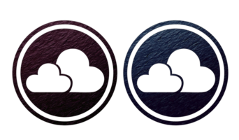 Cloud signage icon symbol with texture png