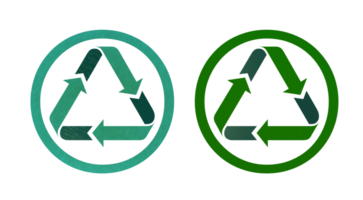 Recycling Symbol auf Weiß Hintergrund Grün png