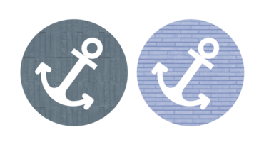 Anchor gray icon symbol with texture png