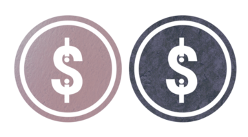 dolar icône symbole rouge et gris avec texture png