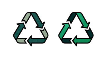 recycling symbol on white background green png