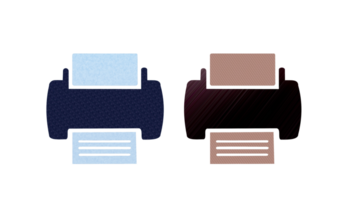 impressão símbolo azul e Castanho ícone ilustração png