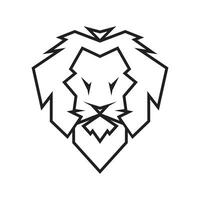 línea icono león cara diseño vector aislado en blanco antecedentes.