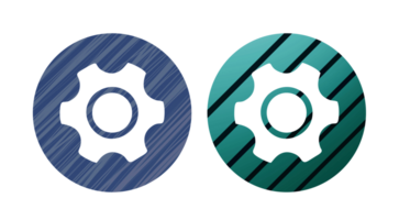 instellingen icoon symbool met structuur grijs en groen png