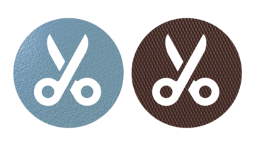 les ciseaux Coupe une ruban icône symbole bleu et marron png