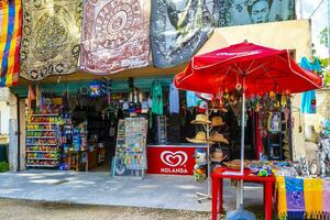 Coba Quintana Roo Mexico 2023 Parking lot stores shops restaurants ticket hut entrance Coba ruins. photo