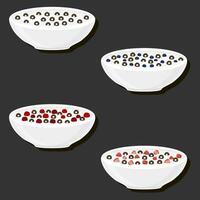 Illustration on theme big set different types dessert sweet milk cereal in bowl vector